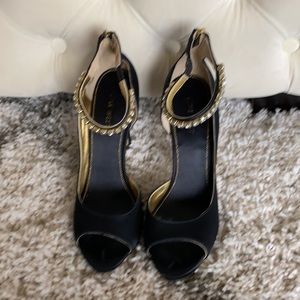 Nine West Black Satin Heels